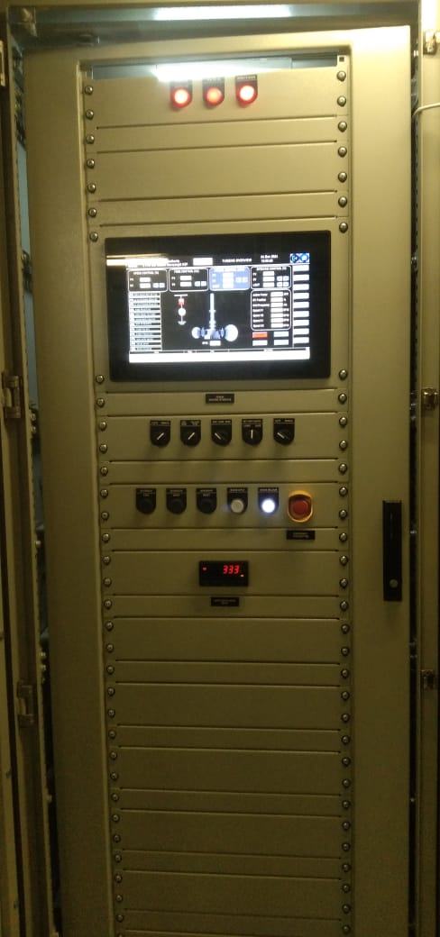 New digital governor panel with HMI touch screen and control switches, front view