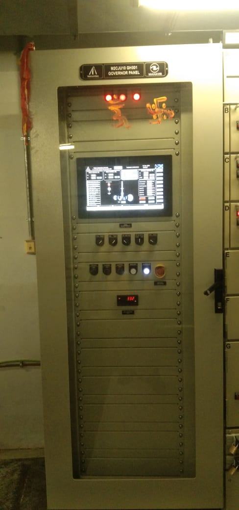 Installed digital governor panel with HMI touch screen at Middle Marsyangdi Hydropower Station