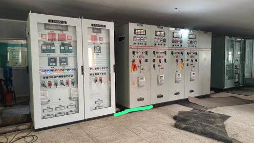 New relay panels installed side by side with existing control panels